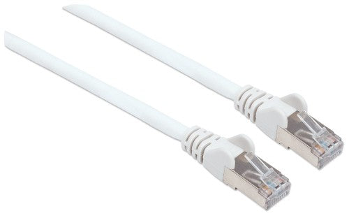 Intellinet Network Patch Cable, Cat6, 1m, White, Copper, S/FTP, LSOH / LSZH, PVC, RJ45, Gold Plated Contacts, Snagless, Booted, Lifetime Warranty