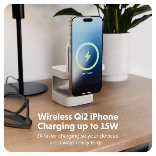 Targus HJ3320WHGL mobile device charger Headphones, Smartphone, Smartwatch White USB Wireless charging Fast charging Indoor