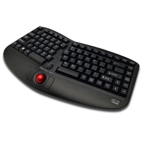 Adesso Tru-Form Media 3150 - 2.4 GHz Wireless Ergo Trackball Keyboard