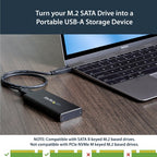 StarTech.com M.2 SSD Enclosure for M.2 SATA SSDs - USB 3.1 (10Gbps) with USB-C Cable - TAA
