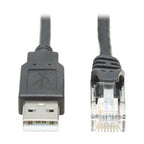 Tripp Lite U009-015-RJ45-X USB-A to RJ45 Rollover Console Cable (M/M) - Cisco Compatible, 250 Kbps, 15 ft. (4.57 m), Black