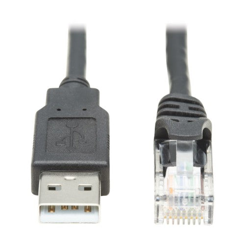 Tripp Lite U009-015-RJ45-X USB-A to RJ45 Rollover Console Cable (M/M) - Cisco Compatible, 250 Kbps, 15 ft. (4.57 m), Black