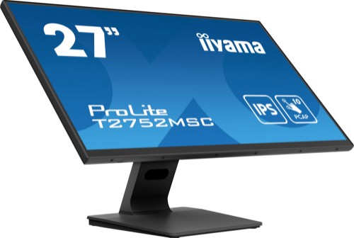 iiyama ProLite 27” Optical Bonded PCAP 10pt touchscreen monitor with IPS panel technology, edge-to-edge glass design and anti-fingerprint coating