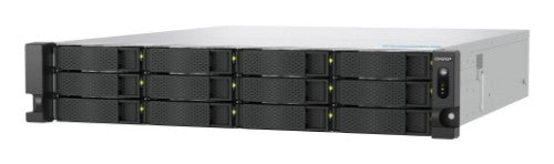 QNAP 2U 12-bay 3.5 SATA HDD NAS AMD Ryzen 7000 series 8C16T (boost up to 5.3 GHz) 32GB DDR5 non-ECC RAM (max. 128GB total) 2x M.2 2280 PCIe Gen5 x2 slots for SSD cache 2x 10GBASE-T + 2x 2.5 GbE RJ45 3 x PCIe Gen 4 expansion slots 2 x 550W redundant power