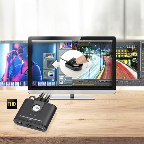 ATEN CS22HF KVM switch Black