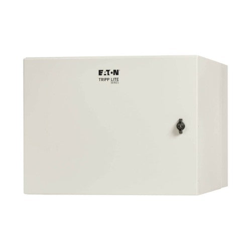 Tripp Lite SRN4G9US SmartRack Industrial Enclosure with Lock - NEMA 4, Wall Mount, Metal Construction, Hinged Back, 28 in. Depth, 9U, Gray