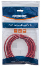 Intellinet Network Patch Cable, Cat5e, 3m, Red, CCA, U/UTP, PVC, RJ45, Gold Plated Contacts, Snagless, Booted, Lifetime Warranty