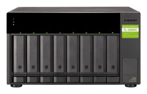 QNAP TL-D800C storage drive enclosure HDD/SSD enclosure Black, Grey 2.5/3.5"
