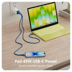 Targus HyperJuice Flex 45W GaN Laptop, Smartphone, Headset, Portable gaming console White, Blue AC Indoor