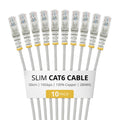 StarTech.com 50cm Gray Slim CAT6 Cable, 10 Pack, Snagless, 100W PoE, UTP, LSZH, 28AWG Pure Bare Copper Wire, Slim RJ45 Network Patch Cord w/Strain Reliefs, Individually Tested