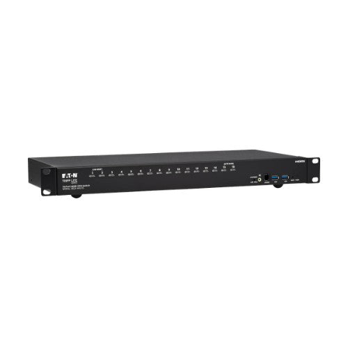 Tripp Lite B024-H4U16 16-Port 4K HDMI/USB KVM Switch - 4K 60 Hz Video/Audio, USB Peripheral Sharing, 1U Rack-Mount
