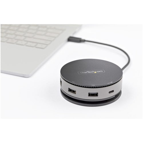 StarTech.com USB C Multiport Adapter - USB 3.1 Gen 2 10Gbps Type-C Mini Dock with 4K 60Hz HDMI/DisplayPort or 1080p VGA - 75W PD Passthrough, 3-Port USB Hub, GbE - Mobile Docking Station