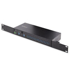 StarTech.com 16-Port Industrial USB 3.0 Hub 5Gbps, Metal, DIN/Surface/Rack Mountable, ESD Protection, Terminal Block Power, up to 120W Shared USB Charging, Dual-Host Hub/Switch - TAA