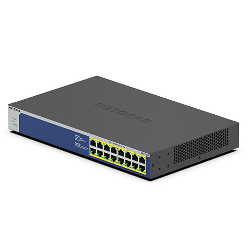 NETGEAR GS516PP Unmanaged Gigabit Ethernet (10/100/1000) Power over Ethernet (PoE) Blue, Grey