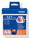 Brother LC-521VAL Ink cartridge multi pack Bk,C,M,Y, 4x500 pages ISO/IEC 19752 Pack=4 for Brother DCP-J 1260