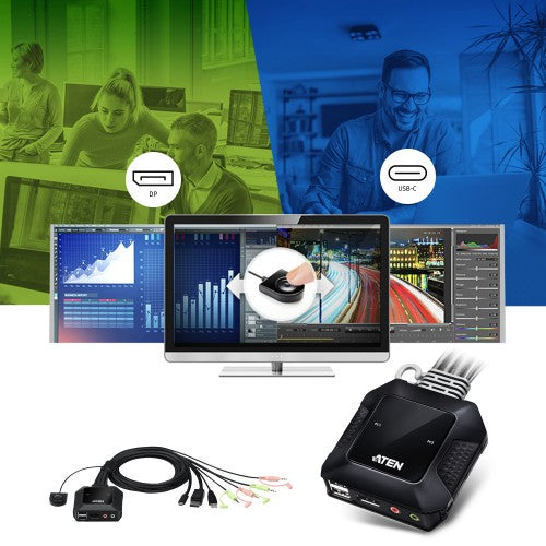 ATEN CS52DP KVM switch Black