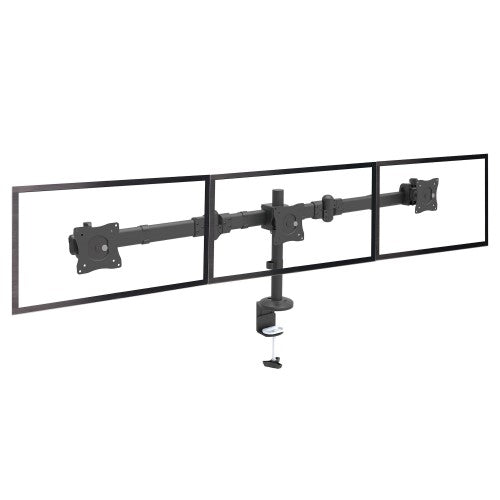 StarTech.com Desk Mount Triple Monitor Arm - Ergonomic VESA 3 Monitor Mount up to 27" (17.6lb/8kg) - Articulating & Height Adjustable Pole Mount - Tilt/Swivel/Rotate LCD/LED Screen - Desk Clamp/Grommet