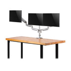 Tripp Lite DDR1730TAL Triple-Display Gas-Spring Flex-Arm Desktop Clamp and Grommet for 17” to 30” Flat-Screen Displays - USB and Audio Ports, Aluminum