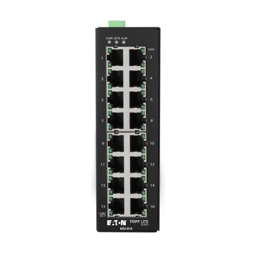 Tripp Lite NGI-S16 16-Port Lite Managed Industrial Gigabit Ethernet Switch - 10/100/1000 Mbps, -10° to 60°C, DIN Mount