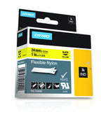 Dymo 1734525/S0773850 Ribbon Nylon flexible black on yellow 24mm x 3,5m for Dymo Rhino 6-24mm