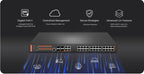 SilverNet SIL 534C24MP network switch Managed L2+ Gigabit Ethernet (10/100/1000) Power over Ethernet (PoE) 19U Black
