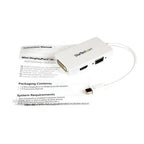 StarTech.com Travel A/V Adapter: 3-in-1 Mini DisplayPort to VGA DVI or HDMI Converter - White