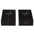 StarTech.com USB 2.0 Extender over Cat5e/Cat6 Cable (RJ45) - Up to 165ft (50m) - High Speed USB Port Extender Adapter Kit - Powered - USB over Ethernet Cable Extender - 480Mbps - Metal - TAA