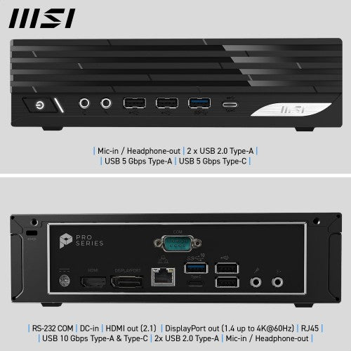 MSI Pro DP21 14M Intel Core i7 14700 ( 14th Gen Desktop CPU ), Desktop PC, DP21 14M, SFF, Mini Computer, HTPC, (16GB RAM, 1TB Storage, Windows 11 ), Intel Graphics/DDR5/HDMI/DisplayPort/LAN/WiFi 6E/BT 5.3 - DP21 14M I7 14700 FS 16GB 1TB W11P