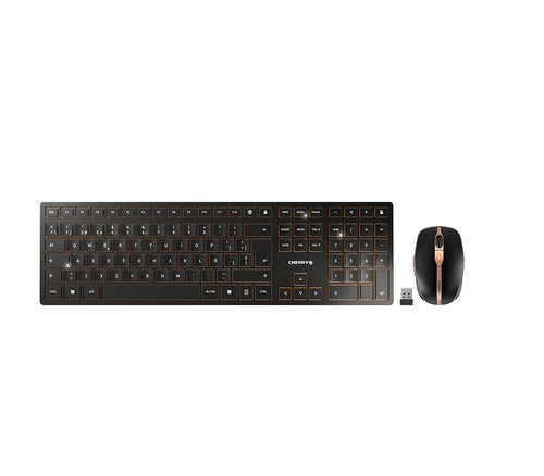 CHERRY DW 9100 SLIM keyboard Mouse included Universal RF Wireless + Bluetooth QWERTY Spanish Black