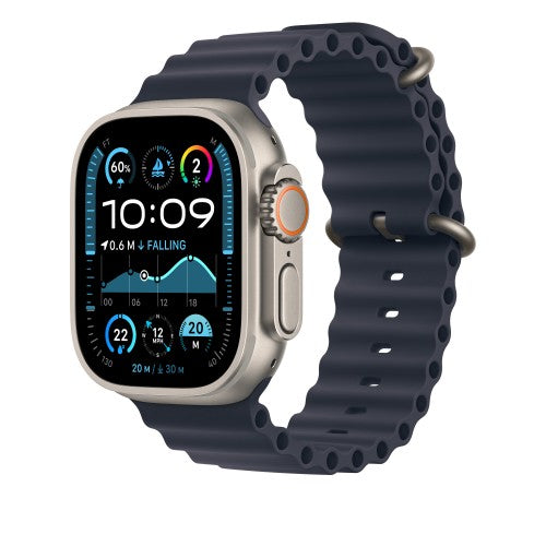Apple 49mm Navy Ocean Band - Natural Titanium Finish
