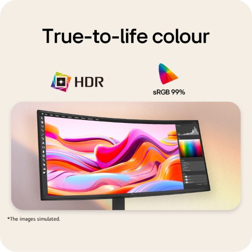 LG UltraWide™ U6 34U640B-B.AEK, 34-inch WQHD Curved (1800R) 144Hz Monitor, HDR10 and 99% sRGB, AMD FreeSync™ Premium