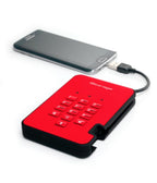 Origin Storage DISKASHUR2 SSD 256-BIT 8TB - RED