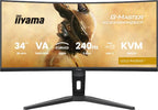 iiyama G-MASTER GCB3486WQSCP-B1 computer monitor 86.4 cm (34") 3440 x 1440 pixels UltraWide Quad HD Black