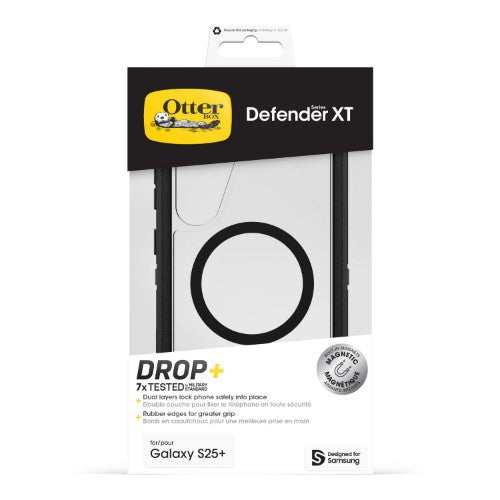 OtterBox Defender XT with Magnets Series for Samsung Galaxy S25+, transparent/black