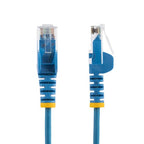 StarTech.com 25cm Blue Slim CAT6 Cable, 10 Pack, Snagless, 100W PoE, UTP, LSZH, 28AWG Pure Bare Copper Wire, Slim RJ45 Network Patch Cord w/Strain Reliefs, Individually Tested