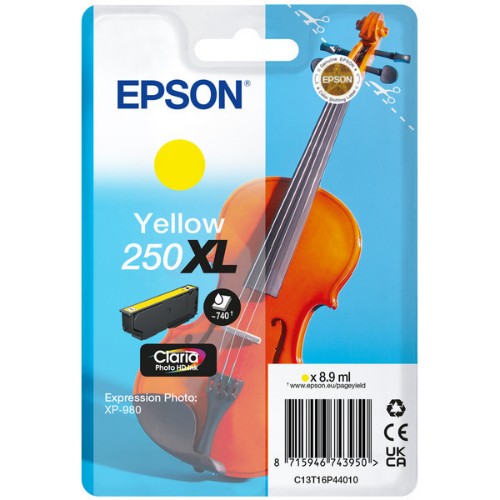 Epson C13T16P44020/250XL Ink cartridge yellow high-capacity Blister, 740 pages 8.9ml for Epson Expression Photo XP-980
