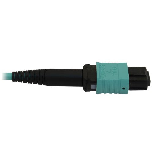 Tripp Lite N844B-01M-12-P 40/100/400G Multimode 50/125 OM3 Fiber Optic Cable (12F MTP/MPO-PC F/F), LSZH, Aqua, 1 m (3.3 ft.)