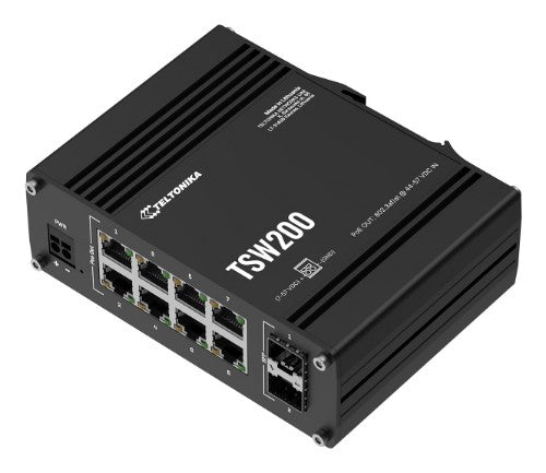 Teltonika TSW200 Unmanaged Gigabit Ethernet (10/100/1000) Power over Ethernet (PoE) Black
