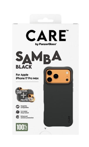 PanzerGlass CARE by ® Fashionable Case Samba Black w. MagSafe iPhone 17 Pro Max