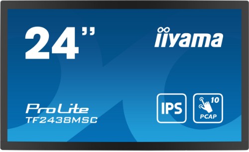iiyama 23.8” 10pt Optical Bonded PCAP Open Frame Touch monitor with IPS panel technology, edge-to-edge glass design, anti-fingerprint coating and metal housing
