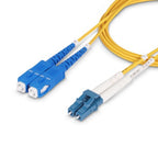 StarTech.com 30m (98.4ft) LC to SC (UPC) OS2 Single Mode Duplex Fiber Optic Cable, 9/125µm, 100G, Bend Insensitive, Low Insertion Loss - LSZH Fiber Jumper Cord