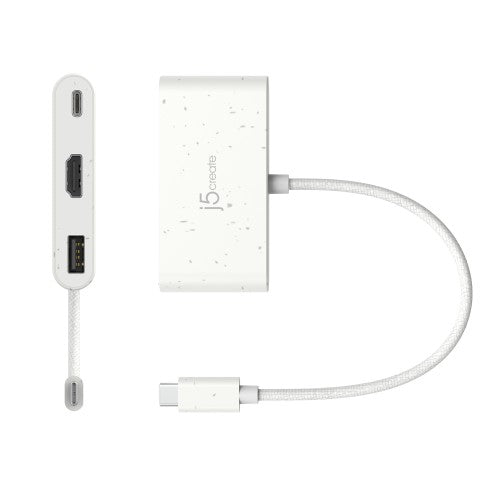 j5create JCA379EW - USB-C® to HDMI™ & USB™ Type-A with Power Delivery