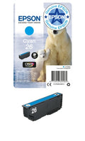 Epson C13T26124012/26 Ink cartridge cyan, 300 pages ISO/IEC 19752 4,5ml for Epson XP 600