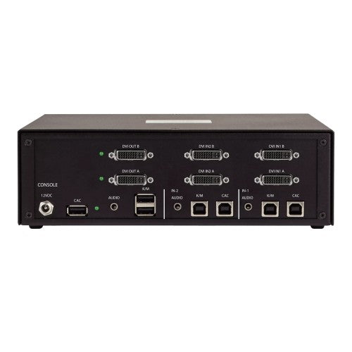 StarTech.com Secure 2-Port Dual-Monitor KVM Switch, DVI, NIAP 4.0 Desktop KVM, Metal Housing, CAC Port, Made in the USA