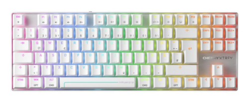 CHERRY MX 8.2 Pro TMR Wireless keyboard Gaming USB + RF Wireless + Bluetooth QWERTZ German Silver, White