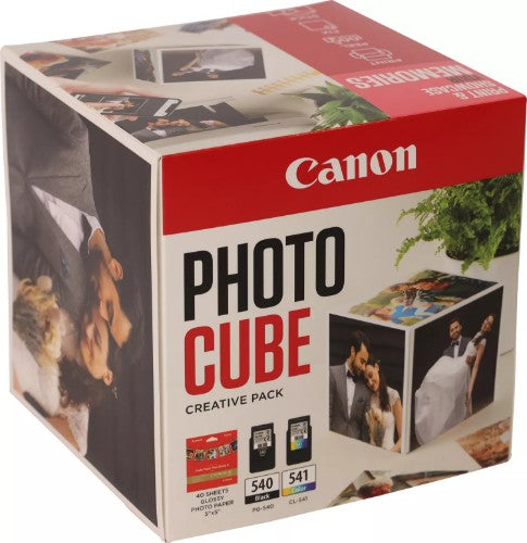 Canon 5225B016/PG-540+CL-541 Printhead cartridge multi pack black / color Cube white pink + Photopaper PP-201 13x13cm 40 sheet 180pg+180pg Pack=2 for Canon Pixma MG 2150/MX 370