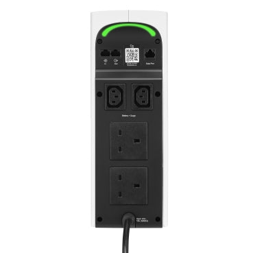 APC Back-UPS Pro, 2200VA/1320W, Tower, 230V, 2x UK and 2x IEC C13 outlets, RGB Lights, Pure Sine Wave, Arctic (White)