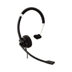 V7 Deluxe Mono Headset, boom mic, Adjustable Headband for PC, Mac, Laptop Computer, Chromebook, Black, 3.5mm connector