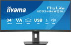 iiyama ProLite 34” curved ultra-wide screen with 15cm height adjustable stand