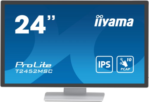 iiyama ProLite 23.8” PCAP 10pt touchscreen monitor featuring IPS panel technology, Edge-to-Edge glass design and anti fingerprint coating
